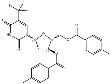 ThyMidine,α,α,α-트리플루오로-,3',5'-비스(4-메틸벤조에이트) 구조식 이미지