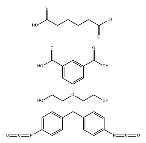 1,3-Benzenedicarboxylic acid, polymer with hexanedioic acid and 2,2-oxybisethanol, 1,1-methylenebis4-isocyanatobenzene-terminated Structure