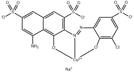 Cuprate(3-), [5-amino-3-[2-[3-chloro-2-(hydroxy-κO)-5-sulfophenyl]diazenyl-κN1]-4-(hydroxy-κO)-2,7-naphthalenedisulfonato(5-)]-, sodium (1:3) Structure