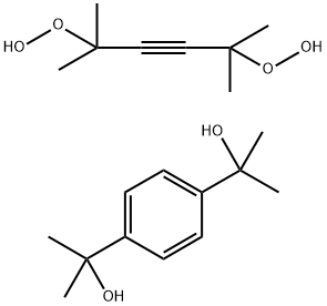 1,4-Benzenedimethanol, alpha1,alpha1,alpha4,alpha4-tetramethyl-, compd. with 1,1'-(1,1,4,4-tetramethyl-2-butyne-1,4-diyl)bis(hydroperoxide) (1:1) 구조식 이미지