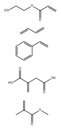 부탄이산,메틸렌-,1,3-부타디엔,에테닐벤젠,2-하이드록시에틸2-프로페노에이트및메틸2-메틸-2-프로페노에이트와중합체 구조식 이미지