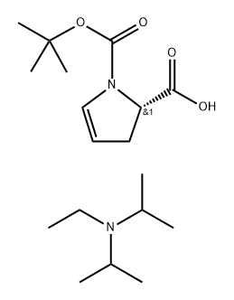 1H-Pyrrole-1,2-dicarboxylic acid, 2,3-dihydro-, 1-(1,1-dimethylethyl) ester, (2S)-, compd. with N-ethyl-N-(1-methylethyl)-2-propanamine (1:1) (9CI) Structure