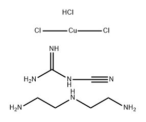 Guanidine, cyano-, polymer with N-(2-aminoethyl)-1,2-ethanediamine, hydrochloride, cupric chloride complexes Structure