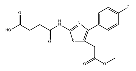 2-[(3-카르복시프로피오닐)아미노]-4-(4-클로로페닐)-5-티아졸아세트산α-메틸에스테르 구조식 이미지