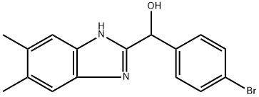 5,6-Dimethyl-α-(4-bromophenyl)-1H-benzimidazole-2-methanol 구조식 이미지