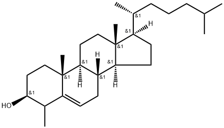 Cholest-5-en-3-ol, 4-methyl-, (3β)- 구조식 이미지