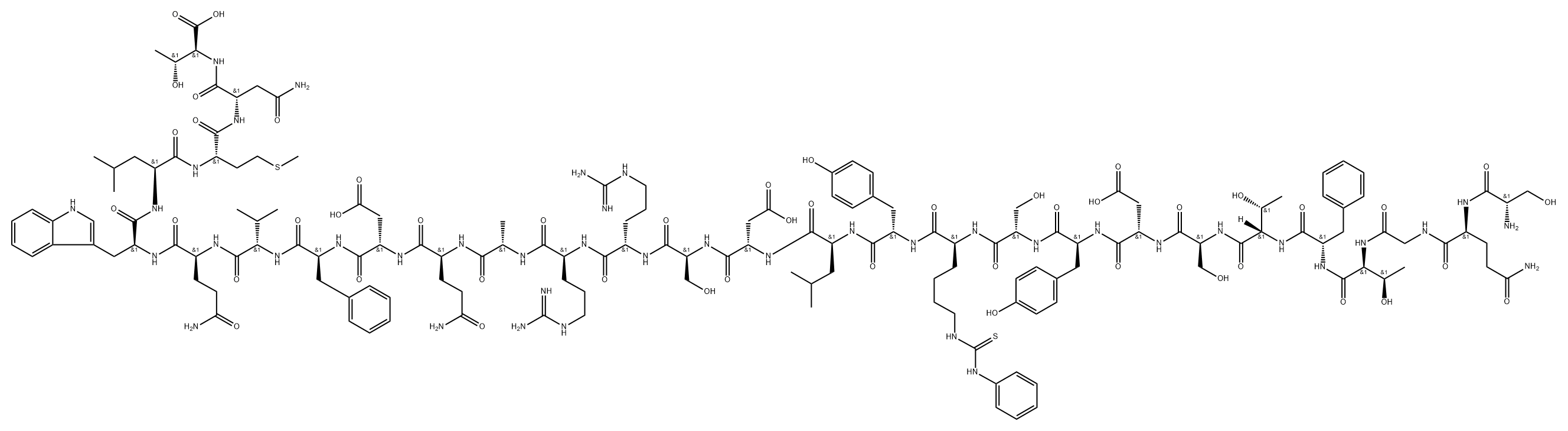 글루카곤,des-His(1)-(N(엡실론)-페닐티오카바모일-Lys(12))- 구조식 이미지