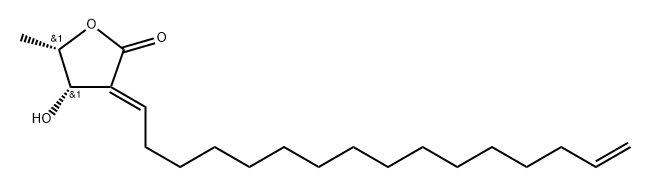 (3R,4S,2E)-2-Hexadec-15-enylidene)-3-hydroxy-4-methylbutanolide 구조식 이미지