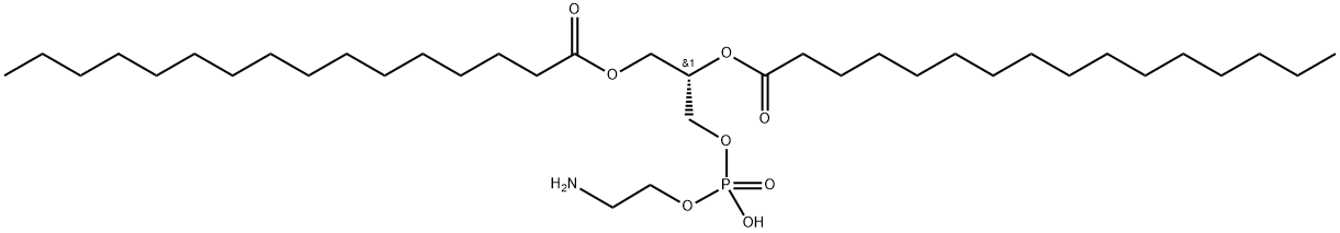 Hexadecanoic acid, 1,1'-[(1S)-1-[[[(2-aminoethoxy)hydroxyphosphinyl]oxy]methyl]-1,2-ethanediyl] ester Structure