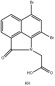 BENZO[CD]INDOLE-1(2H)-ACETIC ACID6,8-DIBROMO-2-OXO-,POTASSIUM SALT Structure