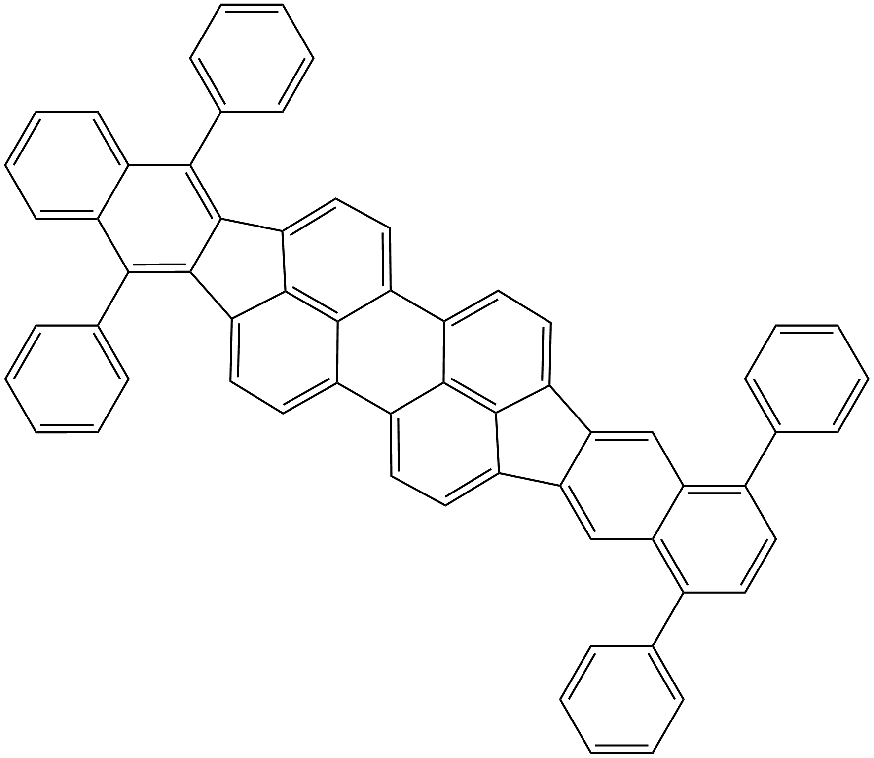 1,4,10,15-Tetraphenylbisbenz[5,6]indeno[1,2,3-cd:1′,2′,3′-lm]perylene Structure