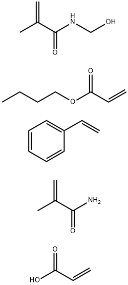 2-프로펜산,부틸2-프로페노에이트,에테닐벤젠,N-(히드록시메틸)-2-메틸-2-프로펜아미드및2-메틸-2-프로펜아미드중합체 구조식 이미지