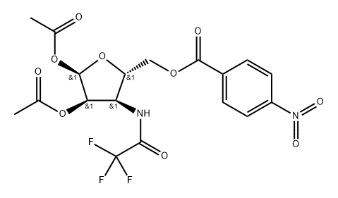 1,2-di-O-acetyl-3-deoxy-3-trifluoroacetaMido-5-O-p-nitrobenzoyl-D-ribofuranose 구조식 이미지