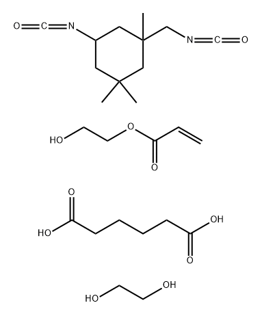 Hexanedioic acid, polymer with 1,2-ethanediol and 5-isocyanato-1-(isocyanatomethyl)-1,3,3-trimethylcyclohexane, 2-hydroxyethyl acrylate-blocked Structure