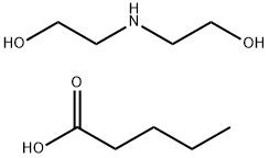 Pentanoic acid, 4,4-bis(.gamma.-.omega.-perfluoro-C8-20-alkyl)thio derivs., compds. with diethanolamine Structure