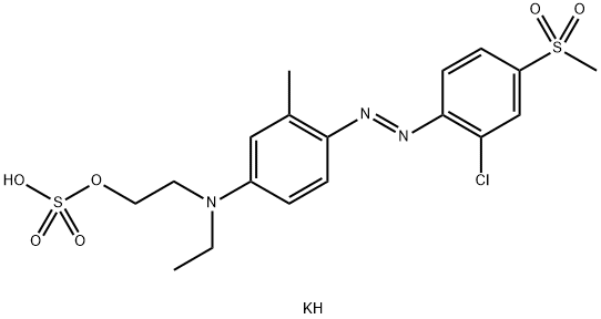 황산칼륨2-[[4-[[2-클로로-4-(메틸술포닐)페닐]아조]-3-메틸페닐]에틸아미노]에틸에스테르염 구조식 이미지