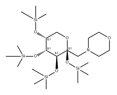 beta-d-Fructopyranose, 1-deoxy-1-(4-morpholinyl)-2,3,4,5-tetrakis-O-(t rimethylsilyl)- 구조식 이미지