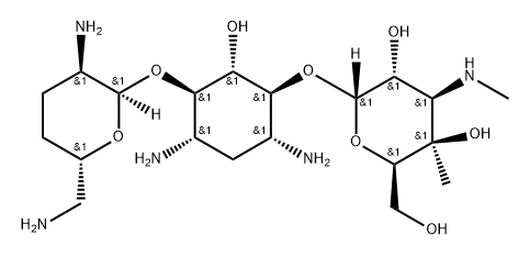 D-Streptamine, O-3-deoxy-4-C-methyl-3-(methylamino)-α-D-galactopyranosyl-(1→6)-O-[2,6-diamino-2,3,4,6-tetradeoxy-α-D-erythro-hexopyranosyl-(1→4)]-2-deoxy- Structure