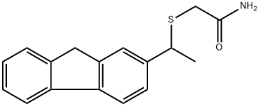 (+)-(1-(2-Fluorenyl)-aethylmercapto)essigsaeuremid [German] Structure