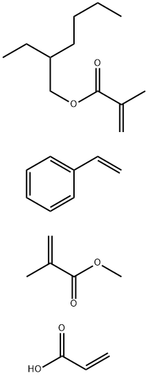 2-Propenoic acid, 2-methyl-, 2-ethylhexyl ester, polymer with ethenylbenzene, methyl 2-methyl-2-propenoate and 2-propenoic acid (9CI) Structure