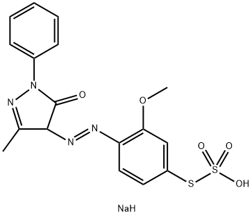 Thiosulfuric acid S-[4-[[(4,5-dihydro-3-methyl-5-oxo-1-phenyl-1H-pyrazol)-4-yl]azo]-3-methoxyphenyl]O-sodium salt Structure