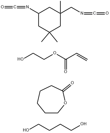 2-Propenoic acid, 2-hydroxyethyl ester, polymer with 1,4-butanediol, 5-isocyanato-1-(isocyanatomethyl)-1,3,3-trimethylcyclohexane and 2-oxepanone Structure