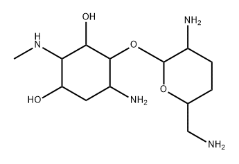 3-Amino-2,3,6-trideoxy-4-O-(2,6-diamino-2,3,4,6-tetradeoxy-α-D-erythro-hexopyranosyl)-6-methylamino-D-myo-inositol Structure