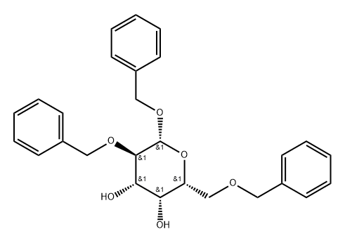 β-D-Galactopyranoside, phenylmethyl 2,6-bis-O-(phenylmethyl)- Structure