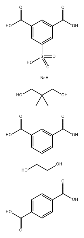 1,3-Benzenedicarboxylic acid, 5-sulfo-, monosodium salt, polymer with 1,3-benzenedicarboxylic acid, 1,4-benzenedicarboxylic acid, 2,2-dimethyl-1,3-propanediol and 1,2-ethanediol Structure