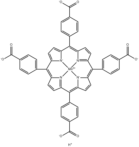Manganate(4-),[[4,4',4'',4'''-(21H,23H-porphine-5,10,15,20-tetrayl-κN21,κN22,κN23,κN24)tetrakis[benzoato]](6-)]-,hydrogen (1:4),(SP-4-1)- Structure