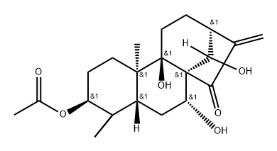 (14R)-3β-Acetoxy-7α,9,14-trihydroxykaur-16-en-15-one 구조식 이미지