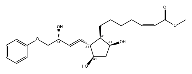 (E)-7-[(1R)-3α,5α-Dihydroxy-2β-[(E,R)-4-phenoxy-3-hydroxy-1-butenyl]cyclopentan-1α-yl]-5-heptenoic acid methyl ester 구조식 이미지