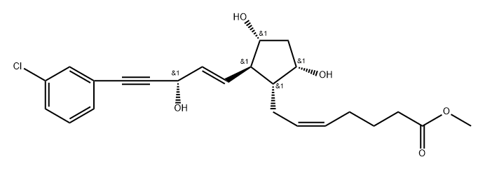 (Z)-7-[(1R)-2β-[(E,S)-5-(3-Chlorophenyl)-3-hydroxy-1-penten-4-ynyl]-3α,5α-dihydroxycyclopentan-1α-yl]-5-heptenoic acid methyl ester 구조식 이미지