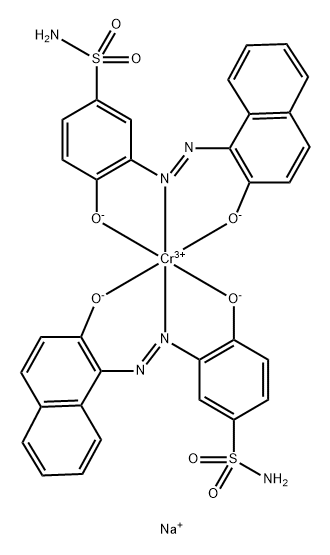 sodium bis[4-hydroxy-3-[(2-hydroxy-1-naphthyl)azo]benzene-1-sulphonamidato(2-)]chromate(1-)  Structure