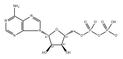 Adenosine 5'-(trihydrogen diphosphate), ion(2-) Structure