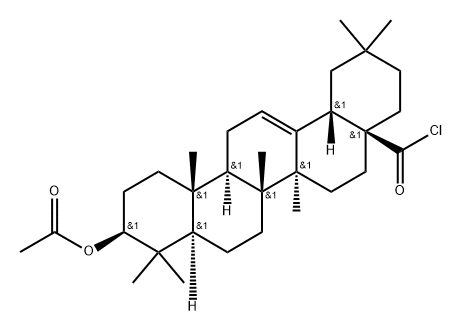 Olean-12-en-28-oyl chloride, 3-(acetyloxy)-, (3β)- Structure