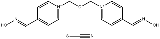 Pyridinium, 1,1'-[oxybis(methylene)]bis[4-[(hydroxyimino)methyl]-, dithiocyanate (salt) (9CI) Structure