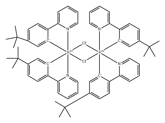 Iridium, di-μ-chlorotetrakis[5-(1,1-dimethylethyl)-2-(2-pyridinyl-κN)phenyl-κC]di- Structure