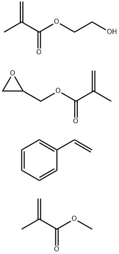 2-Propenoic acid, 2-methyl-, 2-hydroxyethyl ester, polymer with ethenylbenzene, methyl 2-methyl-2-propenoate and oxiranyl 2-methyl-2-propenoate Structure