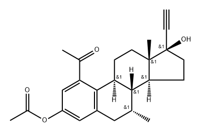1,3-diacetyl-17 alpha-ethinyl-7 alpha-methyl-1,3,5(10)estratriene-17,3-ol 구조식 이미지