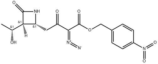 2-Azetidinebutanoic acid, a-diazo-3-(1-hydroxyethyl)-b,4-dioxo-, (4-nitrophenyl)Methyl ester, [2R-[2a,3b(R*)]]- 구조식 이미지