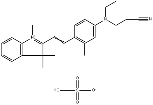 3H-Indolium, 2-[2-[4-[(2-cyanoethyl)ethylamino] -2-methylphenyl]ethenyl]-1,3,3-trimethyl -, sulfate (1:1) Structure