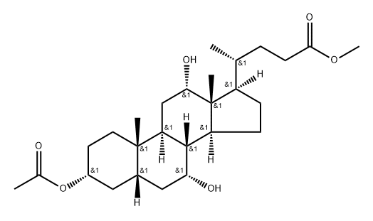 3α-아세틸옥시-7α,12α-디히드록시-5β-콜란-24-오산메틸에스테르 구조식 이미지