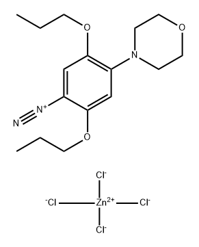 Benzenediazonium, 4-(4-morpholinyl)-2,5-dipropoxy-, (T-4)-tetrachlorozincate(2-) (2:1)(9CI) Structure