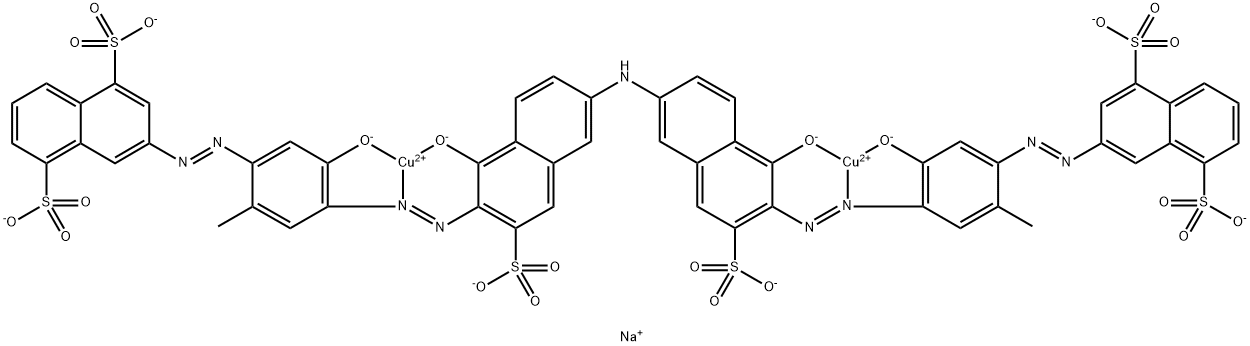 Cuprate(6-), [μ-[[3,3'-[iminobis[(1-hydroxy-3-sulfo-6,2-naphthalenediyl)azo(5-hydroxy-2-methyl-4,1-phenylene)azo]]bis[1,5-naphthalenedisulfonato]] (10-)]]di-, hexasodium 구조식 이미지