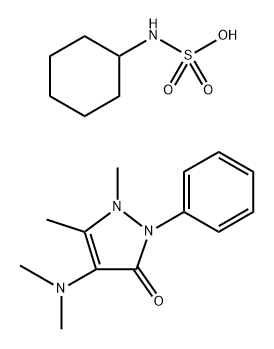 Sulfamic acid, N-cyclohexyl-, compd. with 4-(dimethylamino)-1,2-dihydro-1,5-dimethyl-2-phenyl-3H-pyrazol-3-one (1:1) Structure