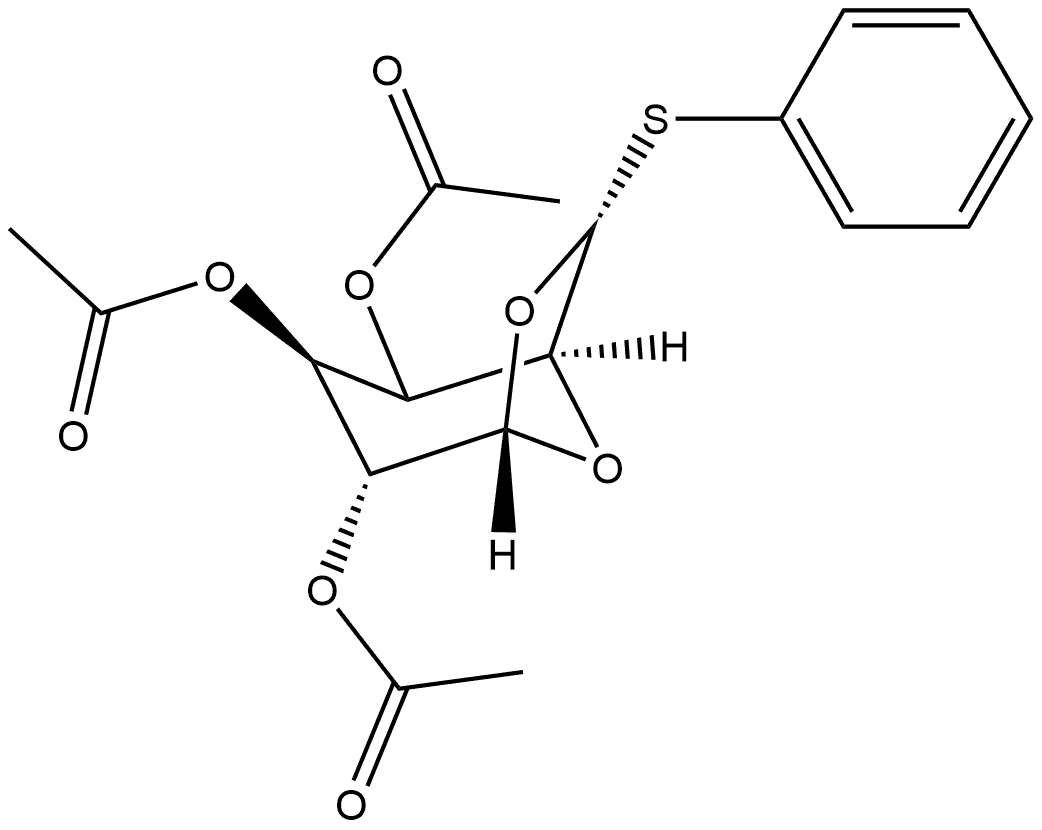 .베타.-D-글루코피라노스,1,6-무수-6-C-(페닐티오)-,트리아세테이트,(6R)- 구조식 이미지