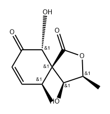 (4S,5R)-4β,10β-Dihydroxy-3β,6β-dimethyl-2-oxaspiro[4.5]dec-7-ene-1,9-dione Structure