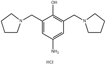 Phenol, 4-amino-2,6-bis(1-pyrrolidinylmethyl)-, hydrochloride (1:3) Structure
