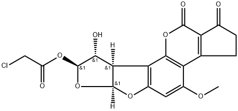 Acetic acid, chloro-, 1,2,3,6a,8,9,9a,11-octahydro-9-hydroxy-4-methoxy-1,11-dioxocyclopenta[c]furo[3',2':4,5]furo[2,3-h][1]benzopyran-8-yl ester, [6aS-(6aα,8β,9α,9aα)]- (9CI) Structure